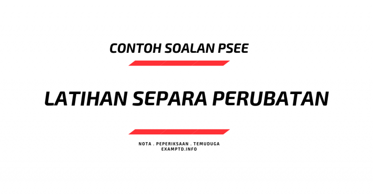 Contoh Soalan Peperiksaan Latihan Separa Perubatan