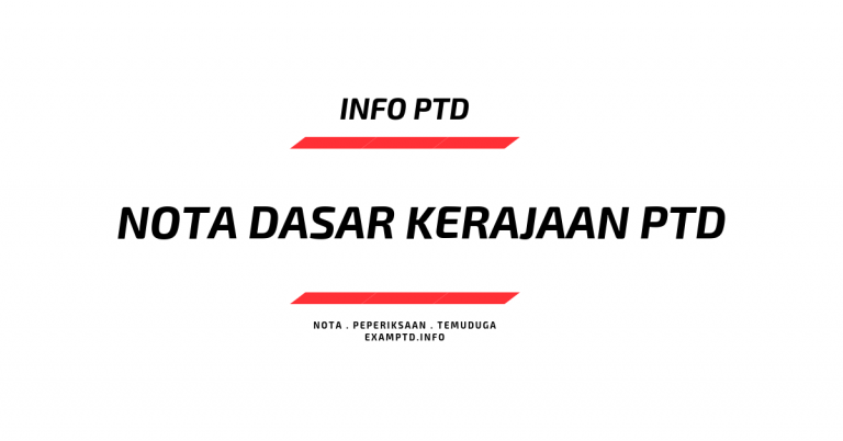 Nota Dasar Kerajaan Soalan PTD