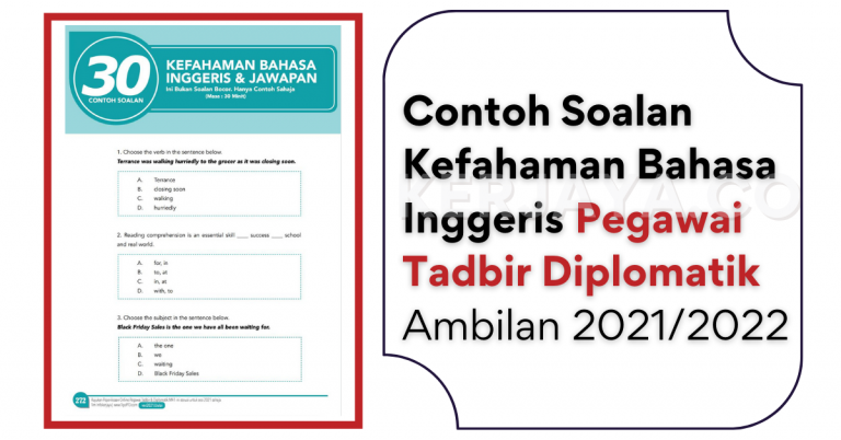 Contoh Soalan Kefahaman Bahasa Inggeris PTD / Pemahaman BI